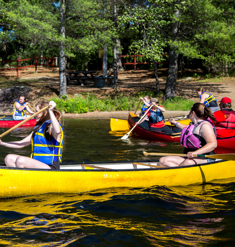 Tandem Canoeing at Bark Lake Leadership Centre